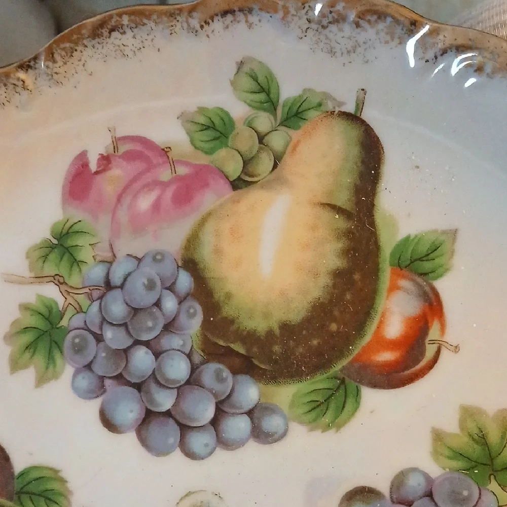 Vintage Hollywood Regency 2 Tier Porcelain Serving Dish